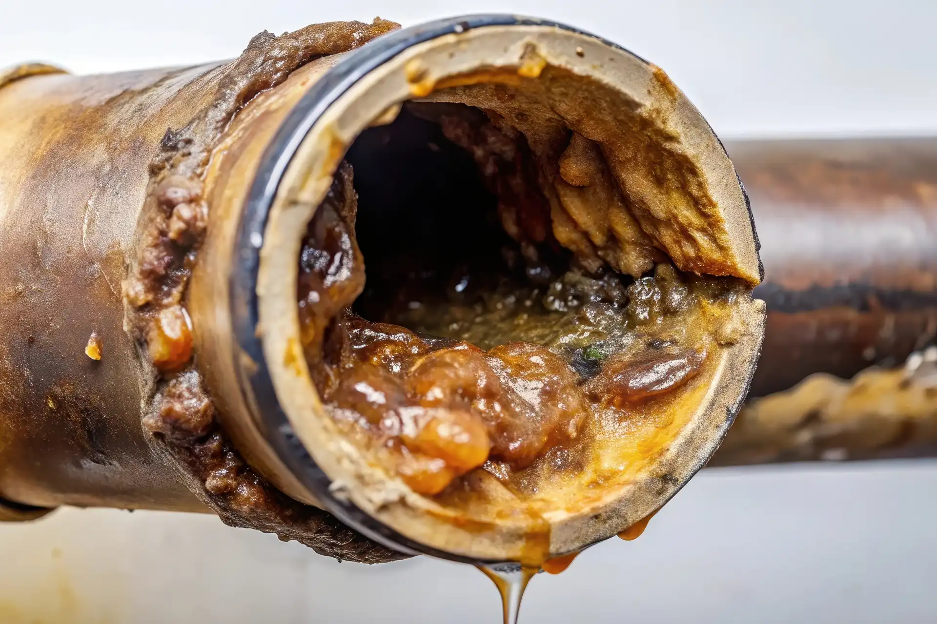 build up in pipes that leads to drain odour